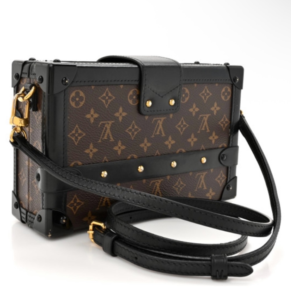Louis Vuitton Brown Monogram Trunk with Black Accents